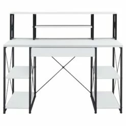 ACME Amiel Wooden 1-Drawer Writing Desk With Small Hutch In Black 25 ACME Amiel Wooden 1-Drawer Writing Desk With Small Hutch In Black -CYMAX Sales 2019478 9 L