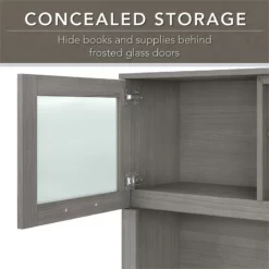 Somerset 72W L Shaped Desk With Hutch In White And Storm Gray - Engineered Wood -CYMAX Sales 2020859 3 L