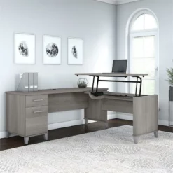 Bush Furniture Somerset 72W Sit Stand L Shaped Desk In Storm Gray 23 Bush Furniture Somerset 72W Sit Stand L Shaped Desk In Storm Gray -CYMAX Sales 2020875 1 L 1