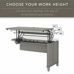 Bush Furniture Somerset 72W 3 Position Sit To Stand L Desk In Hansen Cherry -CYMAX Sales 2020875 2 L