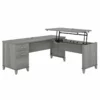 Bush Furniture Somerset 72W 3 Position Sit To Stand L Desk In Ash Gray