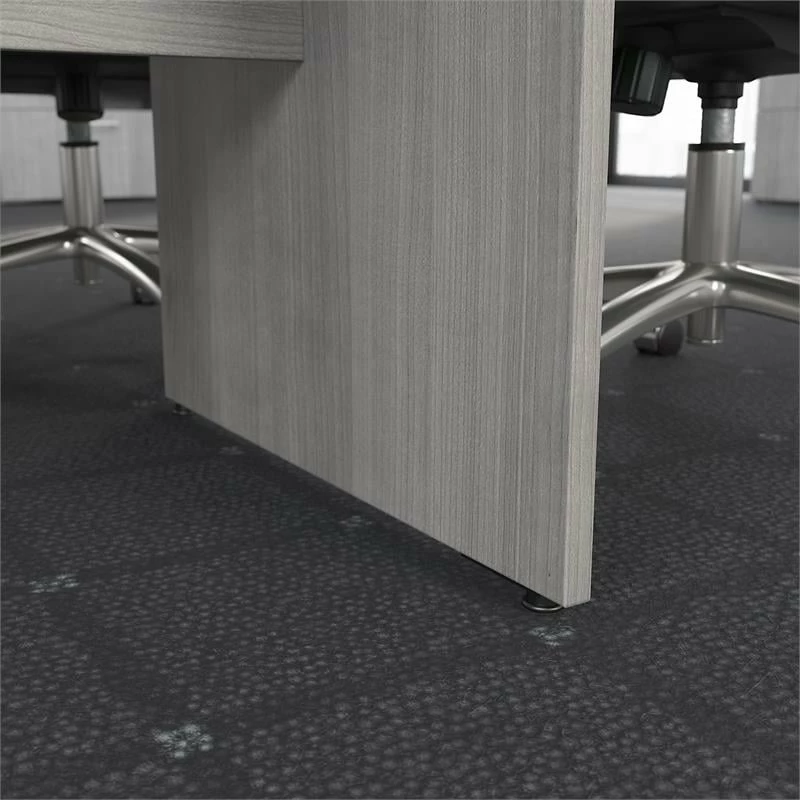 Bush Business Furniture 96W X 42D Conference Table With Wood Base In Storm Gray 6 Bush Business Furniture 96W X 42D Conference Table With Wood Base In Storm Gray - Image 4