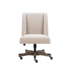 Linon Draper Upholstered Swivel Office Chair In Natural Linen 21 Linon Draper Upholstered Swivel Office Chair In Natural Linen -CYMAX Sales 2103566 18 L