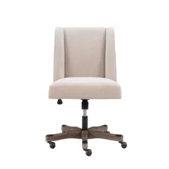 Linon Draper Upholstered Swivel Office Chair In Natural Linen 22 Linon Draper Upholstered Swivel Office Chair In Natural Linen -CYMAX Sales 2103566 19 L