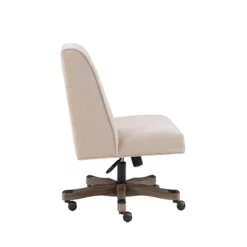 Linon Draper Upholstered Swivel Office Chair In Natural Linen 23 Linon Draper Upholstered Swivel Office Chair In Natural Linen -CYMAX Sales 2103566 20 L