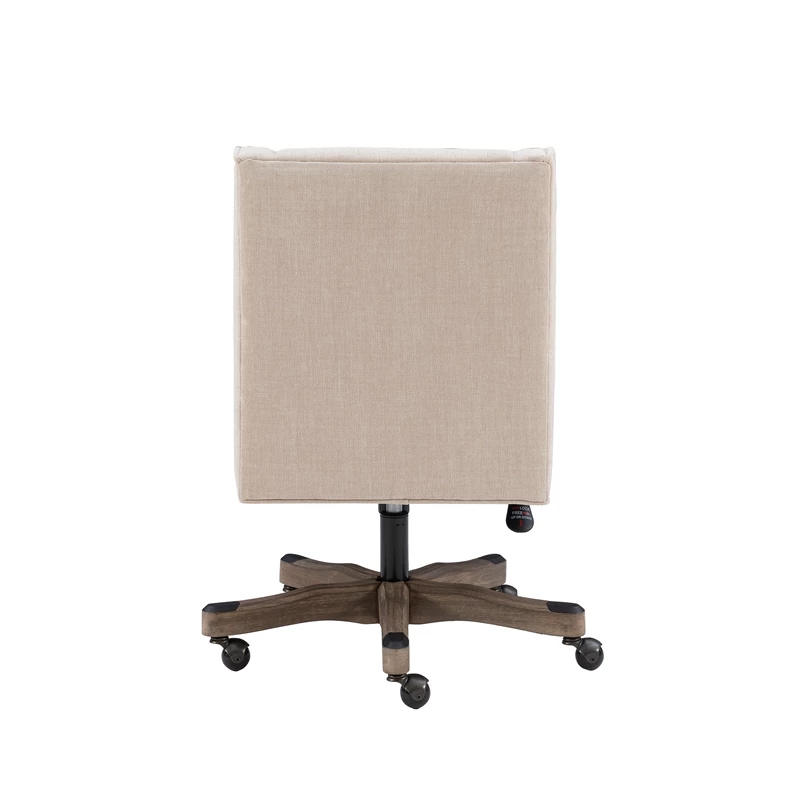 Linon Draper Upholstered Swivel Office Chair In Natural Linen 12 Linon Draper Upholstered Swivel Office Chair In Natural Linen - Image 10