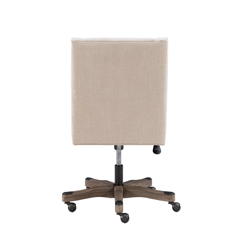 Linon Draper Upholstered Swivel Office Chair In Natural Linen 13 Linon Draper Upholstered Swivel Office Chair In Natural Linen - Image 11