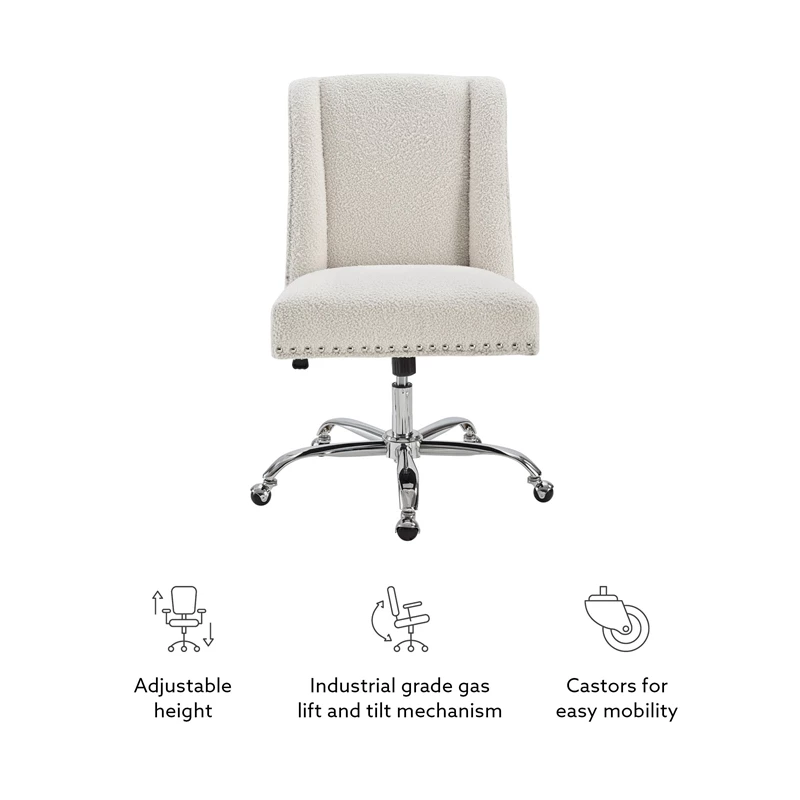 Linon Draper Wood Upholstered Office Chair In Charcoal Gray 16 Linon Draper Wood Upholstered Office Chair In Charcoal Gray - Image 14