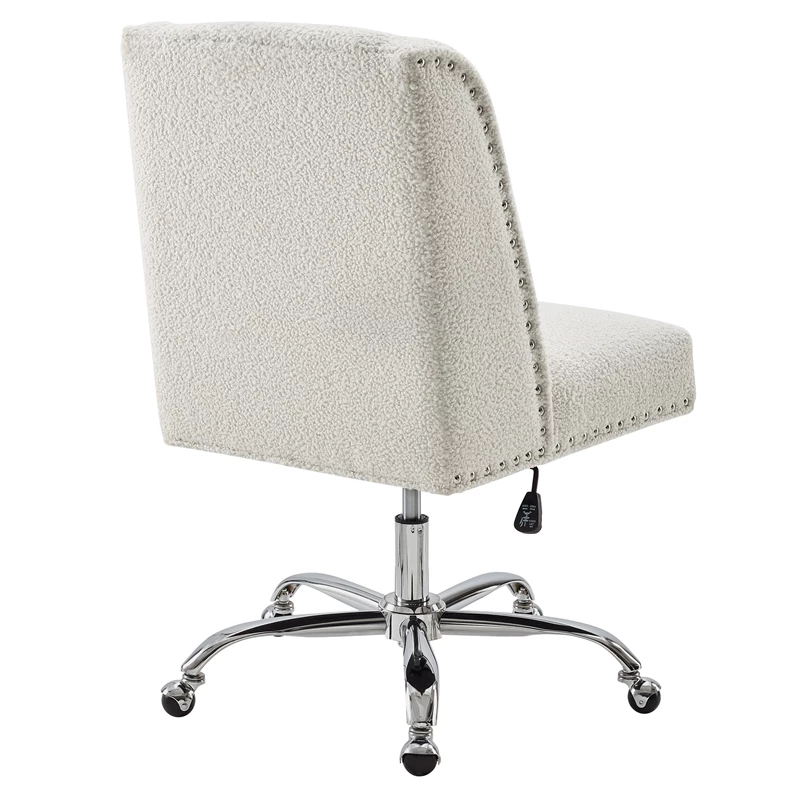 Linon Draper Wood Upholstered Office Chair In Charcoal Gray 5 Linon Draper Wood Upholstered Office Chair In Charcoal Gray - Image 3