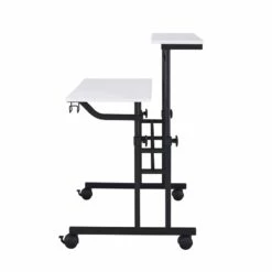 Techni Mobili Engineered Wood Adjustable Desktop/Shelves Writing Desk - White -CYMAX Sales 2104358 5 L