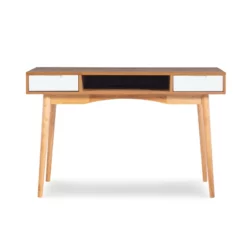 Allora Wood Writing Desk In Brown -CYMAX Sales 2107255 2 L