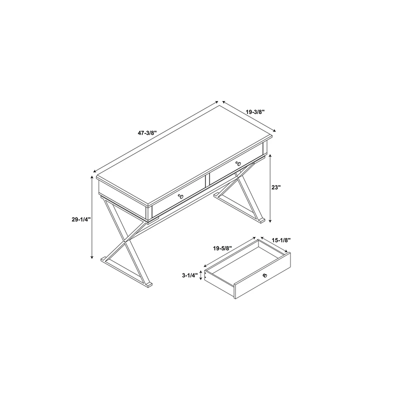 Allora Two Drawer Metal Desk In Blue 10 Allora Two Drawer Metal Desk In Blue - Image 8