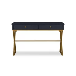 Allora Two Drawer Metal Desk In Blue 24 Allora Two Drawer Metal Desk In Blue -CYMAX Sales 2107257 6 L