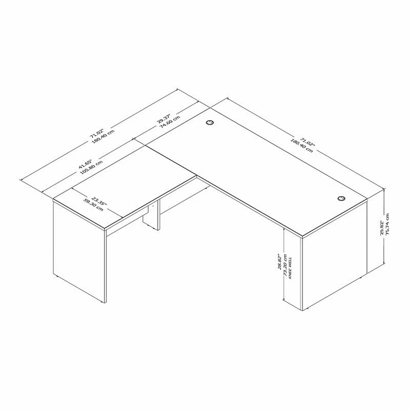 Studio C 72W X 30D L Shaped Desk In Modern Hickory - Engineered Wood 18 Studio C 72W X 30D L Shaped Desk In Modern Hickory - Engineered Wood - Image 16