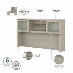 Bush Furniture Somerset 60W L Shaped Desk With Hutch In Maple Cross -CYMAX Sales 2108898 3 L