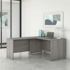 Studio C 60W X 30D L Shaped Desk With 42W Return In Storm Gray - Engineered Wood -CYMAX Sales 2109038 1 L