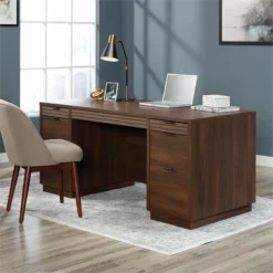 Sauder Englewood Engineered Wood Executive Desk In Spiced Mahogany 23 Sauder Englewood Engineered Wood Executive Desk In Spiced Mahogany -CYMAX Sales 2115734 16 L