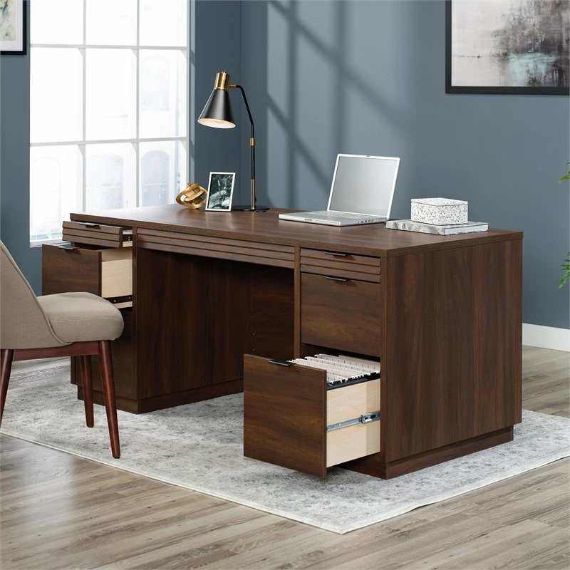 Sauder Englewood Engineered Wood Executive Desk In Spiced Mahogany 8 Sauder Englewood Engineered Wood Executive Desk In Spiced Mahogany - Image 6