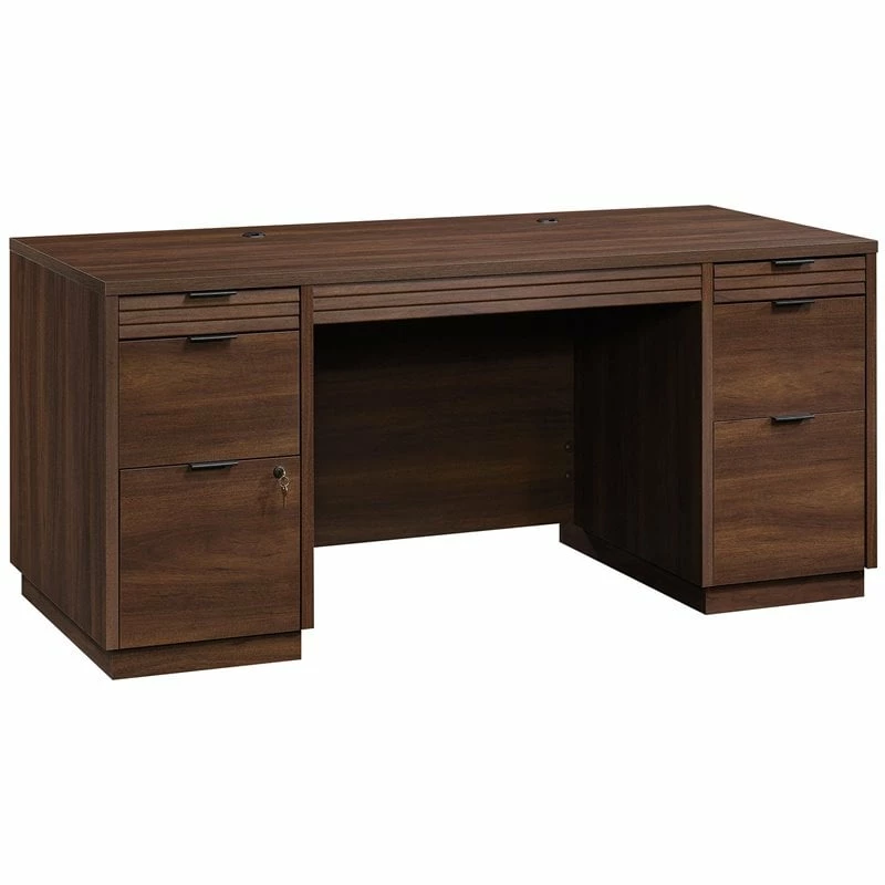 Sauder Englewood Engineered Wood Executive Desk In Spiced Mahogany 3 Sauder Englewood Engineered Wood Executive Desk In Spiced Mahogany