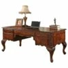 Best Master CDExecutive 72" Wood Office Desk With Hand Carved Designs In Cherry -CYMAX Sales 2115821 L