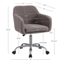 Linon Colton Upholstered Office Chair In Brown -CYMAX Sales 2116721 12 L
