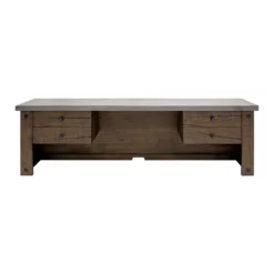 Jasper Rustic Wood Home Office Desk Fully Assembled Brown With Concrete Top -CYMAX Sales 2118295 10 L