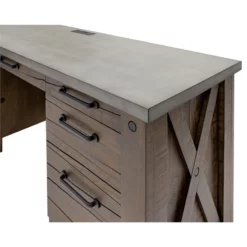 Jasper Rustic Wood Home Office Desk Fully Assembled Brown With Concrete Top -CYMAX Sales 2118295 5 L