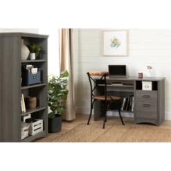 Set Of Desk And 1 Printer Cabinet-Gray Maple-South Shore -CYMAX Sales 2119038 5 L