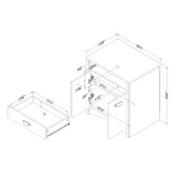 Set Of Desk And 1 Printer Cabinet-Gray Maple-South Shore -CYMAX Sales 2119038 L