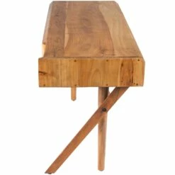 Beaumont Lane Rustic Industrial Natural Wood Desk In Brown 18 Beaumont Lane Rustic Industrial Natural Wood Desk In Brown -CYMAX Sales 2119489 8 L