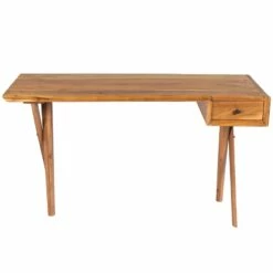 Beaumont Lane Rustic Industrial Natural Wood Desk In Brown 19 Beaumont Lane Rustic Industrial Natural Wood Desk In Brown -CYMAX Sales 2119489 9 L