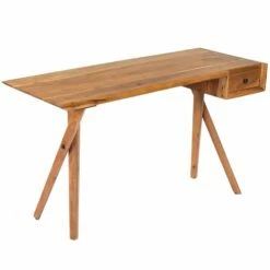Beaumont Lane Rustic Industrial Natural Wood Desk In Brown