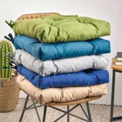 Noble House Banff Indoor Fabric Classic Tufted Chair Cushion In Charcoal -CYMAX Sales 2120090 2 L