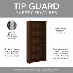 Cabot L Desk With Hutch File & Bookcase In Heather Gray - Engineered Wood -CYMAX Sales 2121558 10 L