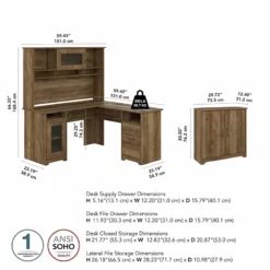 Cabot L Desk With Hutch And Small Cabinet In Modern Gray - Engineered Wood -CYMAX Sales 2121566 20 L