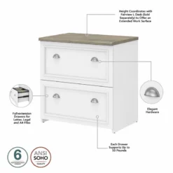 Fairview L Desk With File Cabinet And Bookcase In White/Gray - Engineered Wood 25 Fairview L Desk With File Cabinet And Bookcase In White/Gray - Engineered Wood -CYMAX Sales 2123903 3 L