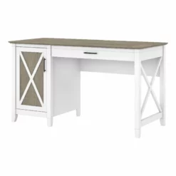 Key West 54W Computer Desk With Storage In Linen White Oak - Engineered Wood -CYMAX Sales 2123943 7 L 2
