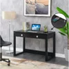 Convenience Concepts Newport Two-Drawer Desk With Charging Station In Black Wood -CYMAX Sales 2124186 2 L