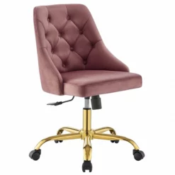 Modway Distinct Performance Velvet Tufted Office Swivel Chair In Gold And Gray -CYMAX Sales 2127312 L