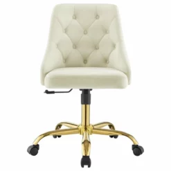 Modway Distinct Performance Velvet Tufted Office Swivel Chair In Gold And Gray -CYMAX Sales 2127314 2 L