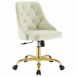 Modway Distinct Performance Velvet Tufted Office Swivel Chair In Gold And Gray -CYMAX Sales 2127314 L