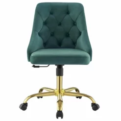 Modway Distinct Performance Velvet Tufted Office Swivel Chair In Gold And Gray -CYMAX Sales 2127324 2 L