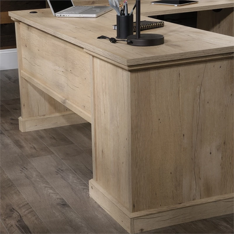 Sauder Aspen Post Engineered Wood L-Shaped Home Office Desk In Prime Oak 6 Sauder Aspen Post Engineered Wood L-Shaped Home Office Desk In Prime Oak - Image 4