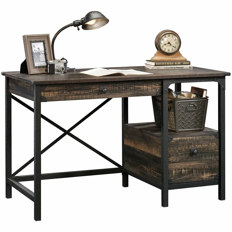 Pemberly Row Writing Desk In Carbon Oak And Black 5 Pemberly Row Writing Desk In Carbon Oak And Black - Image 3