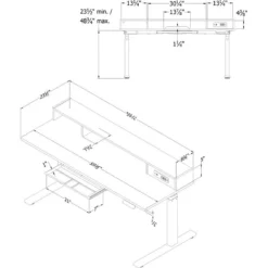 Adjustable Height Standing Desk With Built In Power Bar-Soft Elm And Black -CYMAX Sales 2129785 2 L