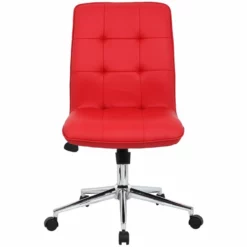 Boss Office Modern Faux Leather Tufted Ergonomic Office Swivel Chair In Red -CYMAX Sales 2129826 1 L