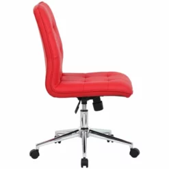 Boss Office Modern Faux Leather Tufted Ergonomic Office Swivel Chair In Red -CYMAX Sales 2129826 2 L