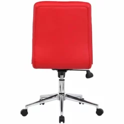 Boss Office Modern Faux Leather Tufted Ergonomic Office Swivel Chair In Red -CYMAX Sales 2129826 3 L