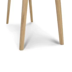 Viola 44" Rectangular Italian Carrara White Marble Writing Desk With Oak Legs -CYMAX Sales 2129924 4 L