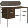 Sauder Radial Engineered Wood Writing Desk In Umber Wood/Brown